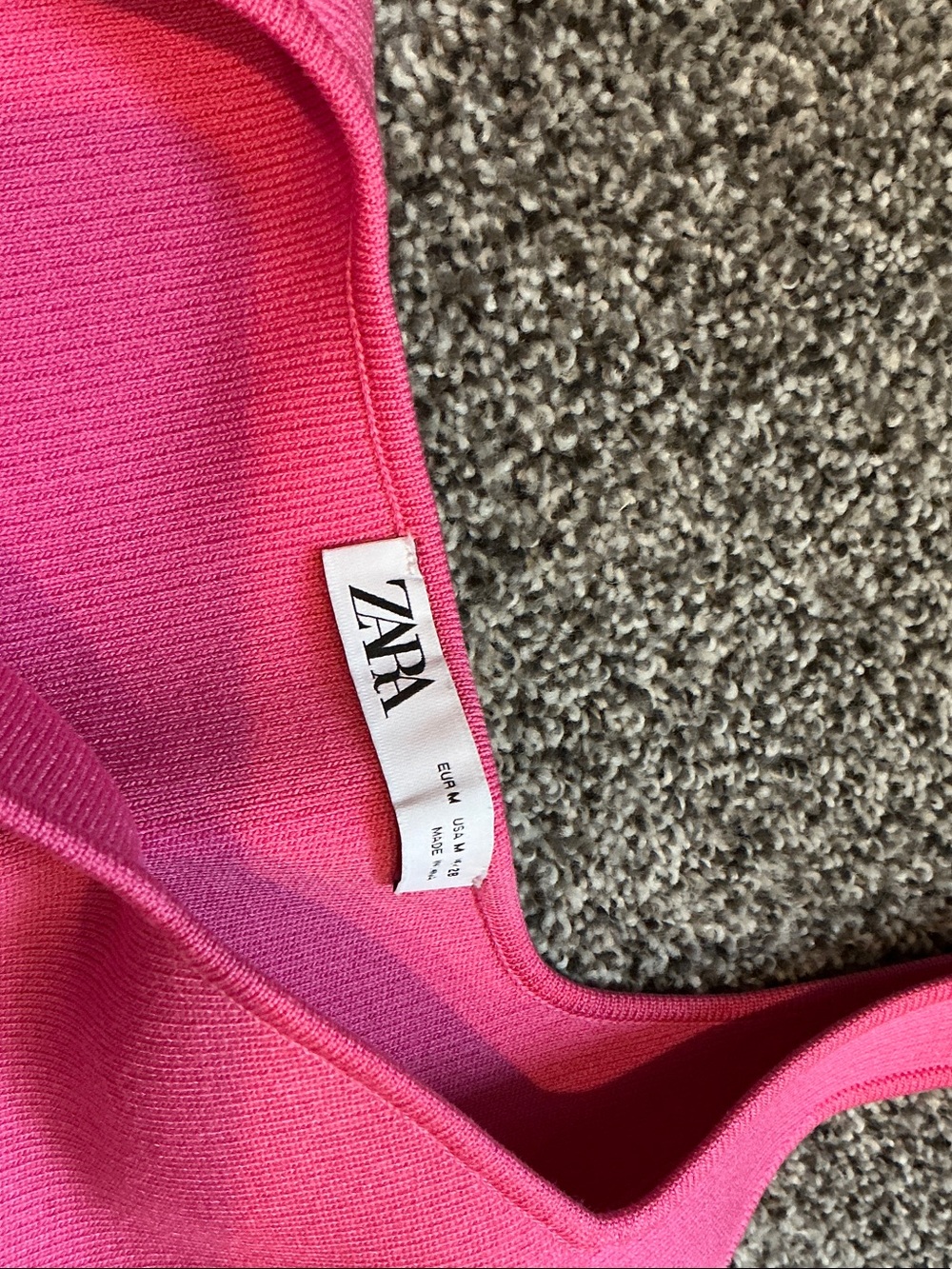 Zara Hot Pink Ribbed Tank - Picture 2 of 3